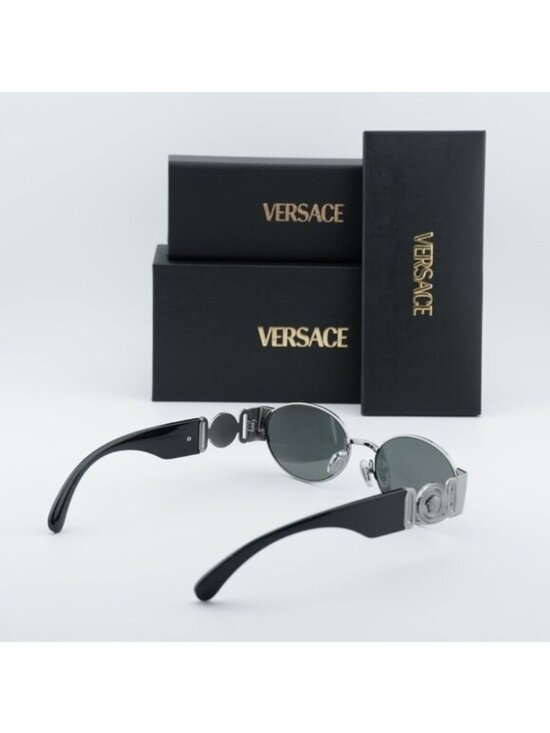 Versace VE2299 10016G Oval Sunglasses - Gunmetal/Grey Silver Mirror main image 4